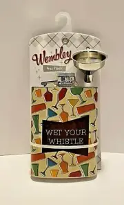 FLASK Wine Cocktail BEER Hip Flask Funnel Novelty Gift "Wet your whistle" NEW