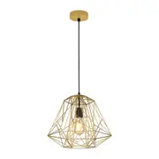 Interior Iron Cage 1 Light Pendant Matt Gold & Black - MARTE2