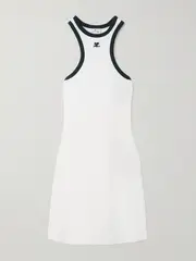 [COURREGES] COURREGES - Embroidered Cotton-jersey Mini Dress - White - x small x small White