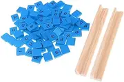 JISADER 100 Wooden Tiles with Letters and 2 Racks for Craft Projects, Blue, as described