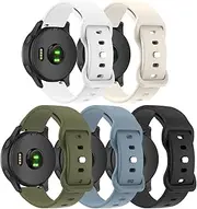 [T Tersely] 22mm Soft Silicone Bands for Garmin Venu2/3/Vivoactive 4, 5Pack Adjustable Sport Straps for Garmin Forerunner 265/265 music/255/255 music