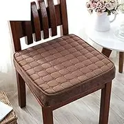 O Thick Booster Cushion for Armchairs Wheelchair,Memory Foam Seat Pad for Elderly,Luxury Soft Plush Cover Chair Cushion,Non-Slip Bottom,Brown,50x50cm