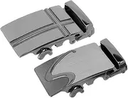 [kowaku] Pack 2 Men's Belt Buckle Automatic Sliding Flap Ratchet Ratchet Leather