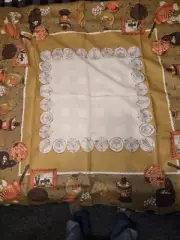 Rare Vintage 53" By 53" All Linen Tablecloth