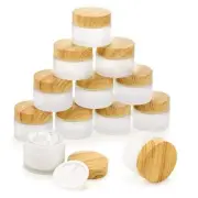 16 Pcs Glass Cosmetic Containers 50 Gram/50ml Empty Sample Jars with Leak