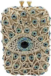 [Boutique De FGG] The Evil Eye Crystal Clutch Bags Women Evening Minaudiere Purses and Handbags