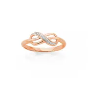 9ct Rose Gold Diamond Infinity Ring