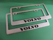 (2)NEW " VOLVO " Stainless Steel license plate frame +screw caps style00 (for: Volvo)