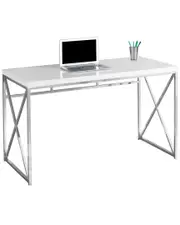 Monarch Specialties 47in White Gloss Computer Desk