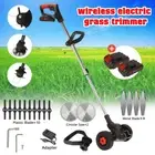 Cordless Grass Trimmer Lawn Electric Whipper Snipper Strimmer 16 Blade 2 Battery
