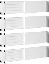 Dial Industries Adjustable Spring Loaded Drawer Dividers, Plastic, White, 4.5" Deep, Set of 4