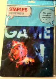 Staples GAME ON Basketball Themed JUMBO Sized Book Cover Fits Most Text Books