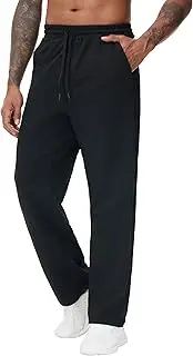 [THE GYM PEOPLE] Men's Baggy Sweatpants Lightweight Lounge Open Bottom Athletic Workout Pants with Pockets