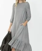 New Decjuba Lucille Check Houndstooth Midi Dress Size 8 RRP$119