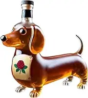 Glass Liquor Bottle,Glass Liquor Bottle Dachshund Dog Shape | Transparent Wine Container Dispenser, Funny Animal Statue Collectible for -Dad, Husband, Father