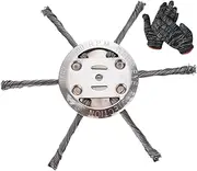 Universal Steel Wire Grass Trimmer Head, 2025 New String Trimmer Replacement Head, 6 Inch Weed Brush Cutter Wacker Blade with Adapter, Weed Remover Tool Pro for Electric Cordless Trimmers(6 Blades,1pc