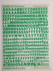 Chartpak Velvet Touch Lettering Franklin Gothic 42pt/M10 42CL Green Rub On