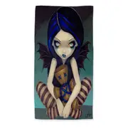 Voodoo in Blue Gothic Angel with a Voodoo Doll Microfiber Beach Towel