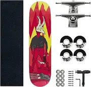 Sports Beginner Skateboard, (Liberation Pattern) 31-inch Seven-Layer Maple Four-Wheel Professional Skateboard Suitable for Young Adults