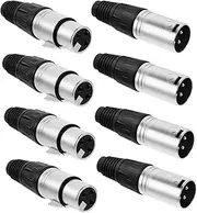 UPKOCH 10 Pack Plugs 3 Pin Connector Set for Microphone Audio DMX Lighting Solder Type Male Female Connectors
