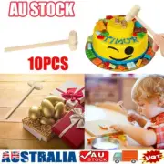 10 Pieces Mini Wooden Hammer Balls Toy Pounder Replacement Wood Mallets Baby ALQ