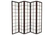Zen Room Divider Screen Brown 5 Panel