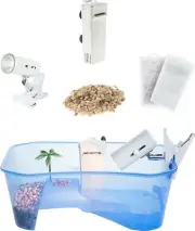 Turtle Tank Reptile Starter Kit Terrarium Includes Accessories with UV Basking