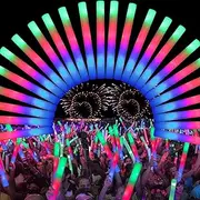 32 PCS Glow Sticks Bulk, LED Foam Glow Sticks with 3 Modes Colorful Flashing, Glow in The Dark Party Supplies, Foam Light Up Sticks for Wedding, Parties, Birthday, New Years, Raves, Concert