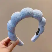 Plain Face Wash Headband F1195 - Blue - One Size