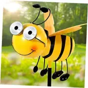 Metal Bee with Solar Light Eyes Bee Yard Art Garden Decorations - Decorative