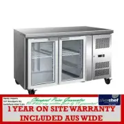 FED COMMERCIAL 2 GLASS DOOR GASTRONORM BENCH FRIDGE GN CHILLER COOLER GN2100TNG