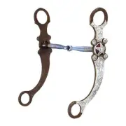 Aime Imports AT Silver Texas Star Snaffle Long Shank Show Bit