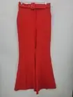 Sugar Lips Anthropologie Pants Womens Large Red Flare Leg Flat Front Hippie
