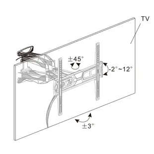 NAW-L40A 32-55吋 手臂式 懸臂式 電視壁 掛架手臂式 壁掛架 電視壁掛架 電視架