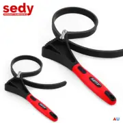 2Pc Adjustable Strap Wrench Rubber Belt Spanner Multi-Purpose Jar Opener Filter