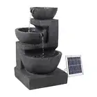 Solar Power Fountain Water Feature Bird Bath Outdoor Garden Pump with LED Lights