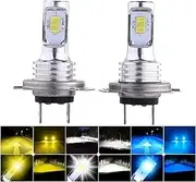 RONGSU 2pcs H7 H4 H11 H8 LED Car Headlight Bulb Beam Kit 12V 80W High Power Car Fog Light 3000K 6000K Auto Headlight Bulbs 12000LM 3570 (Emitting Color : 6500K Warm White, Socket Type : H10)