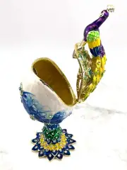 Faberge egg Jewelry box Swarovski Gold Good LUCK Graduation Son Birthday gift