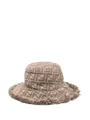 [FENDI] FF-jacquard bucket hat M Brown