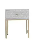 1 Drawer Geometrical Design Bedside /Nightstand Bone Inlay Handmade Furniture