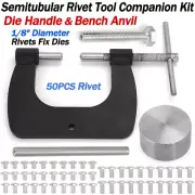 Vent Window RIVET TOOL & Die Handle,Bench Anvil 1/8" SEMITUBULAR RIVETS Fix Dies