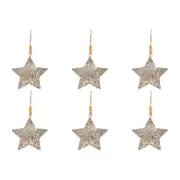 6x LVD Metal Glitter Star Decorative Hanging Ornament Home/Lounge Decor