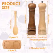 Wood Salt and Pepper Grinder Set with Spoon Coarseness Adjustable Salt grvhm