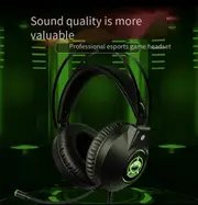 Green Shark's New Esports Headphones 7.1 Noise Reduction Game USB with Cable Earphones