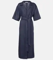 [Asceno] Asceno Larnaca linen midi dress AU 8 blue