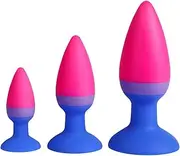 Butt Plug Trainer Kit Pack of 3 Silicone Anal Plugs Training Set with Strong Suction Cup Anal Sex Toy for Beginner Men Women
