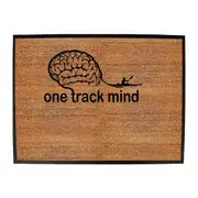 One Track Mind Kyak - Funny Novelty Doormat Man Cave Floor mat
