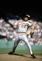 Pitcher Jim Palmer Baltimore Orioles pitches against the Boston Re- Old Photo