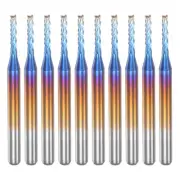 10pcs 1/8" Shank 1.6mm Tungsten Carbide Blue Coated End Mill CNC Router Bits