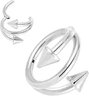 [Pierced Koala] 2PCS Titanium Nose 16G Double Hoop Arrow Spike Septum Jewellery Hinged Segment Ring Body Piercing Nose Hoop Lip Clicker Tragus Daith Eyebrow Ring Helix Cartilage Rook Earrings